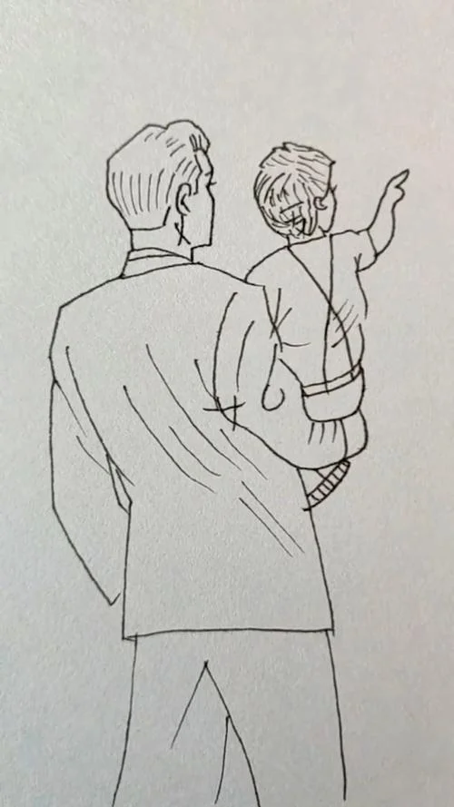中年男人背影简笔画_1