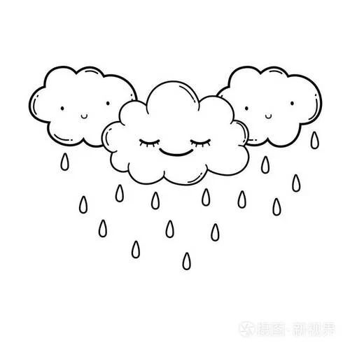 下雨云朵简笔画_1