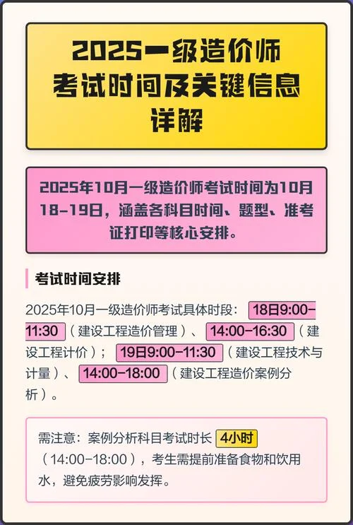 一级造价师具体考试时间_2