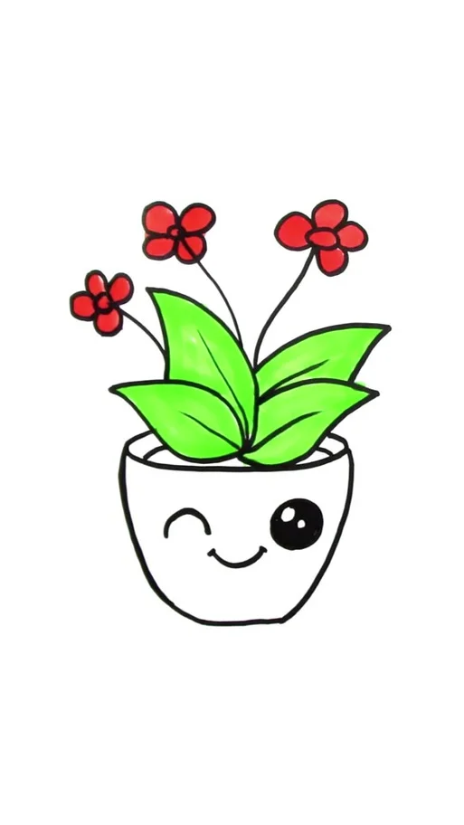 以花盆为主题的简笔画_1