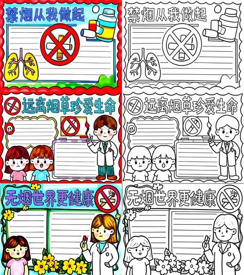 吸烟有害健康手抄报画_1