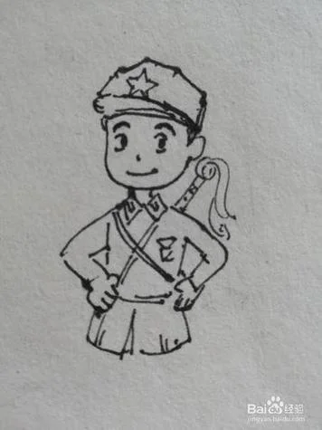 红军图片简笔画_2
