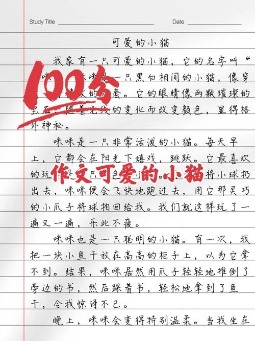 写物的作文300字小猫-写物作文三百字小猫