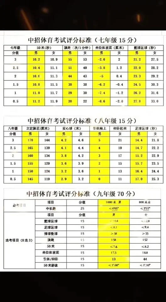 初中体育成绩表_2