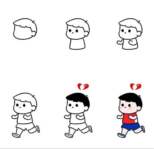 跑步卡通简笔画_2