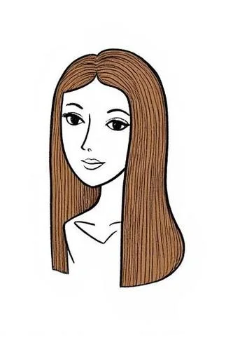 女生直发发型怎么画_1