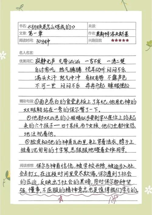 钢铁是怎样炼成的一二章感悟_1