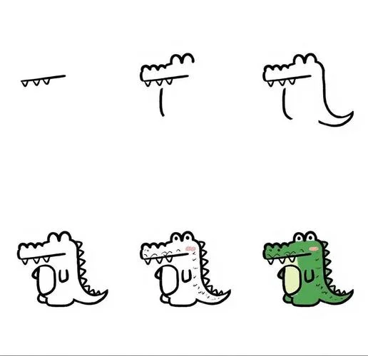 简笔画鳄鱼头_1