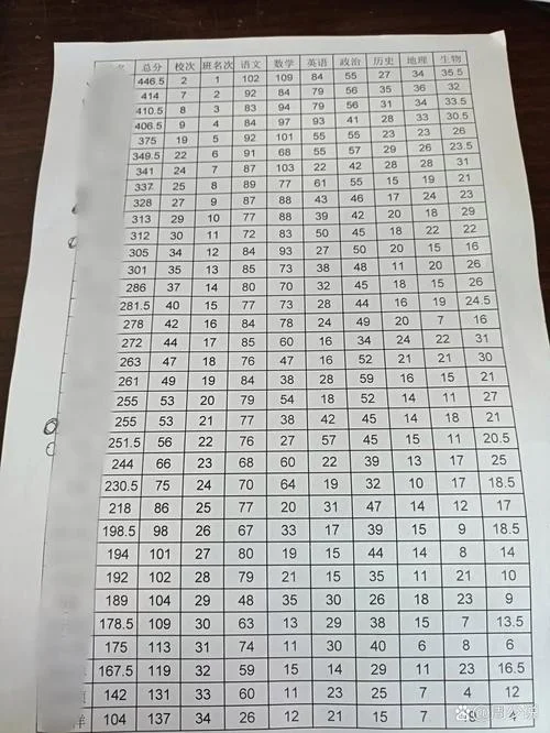 大冶一中成绩表_1