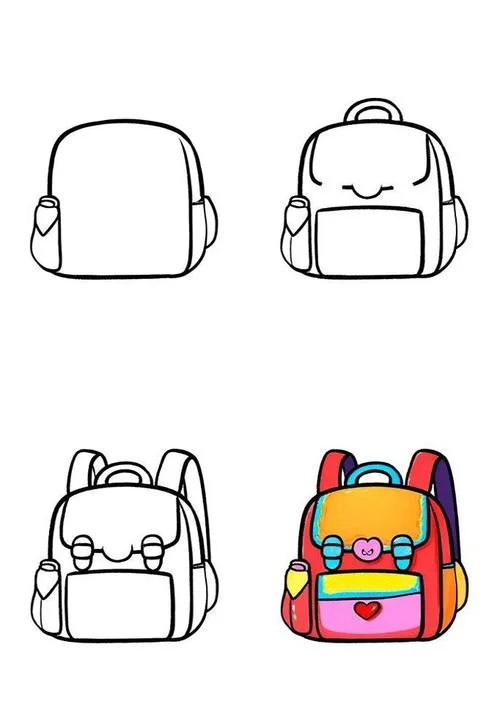 漫画卡通书包简笔画_1