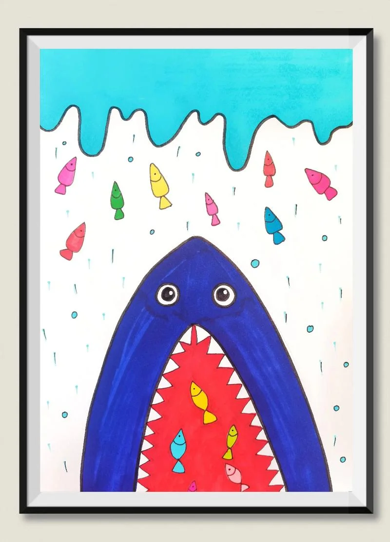 豹纹鲨简笔画_1
