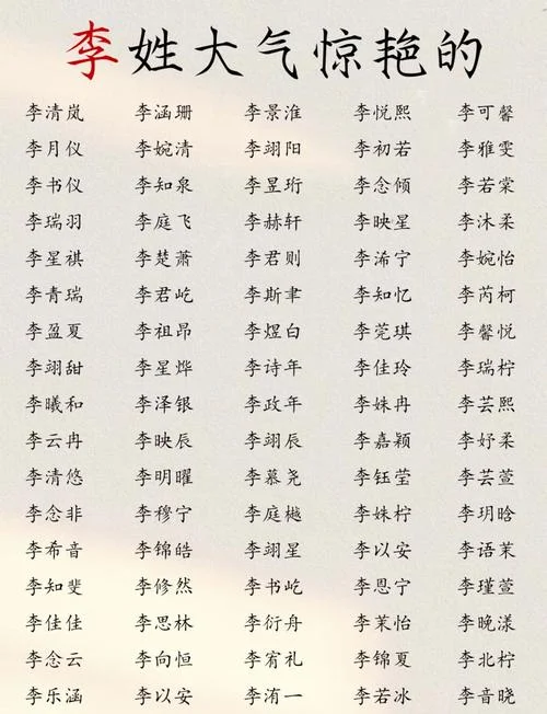 李姓男宝起名_2