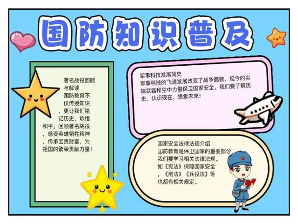 国防教育简单手抄报_2