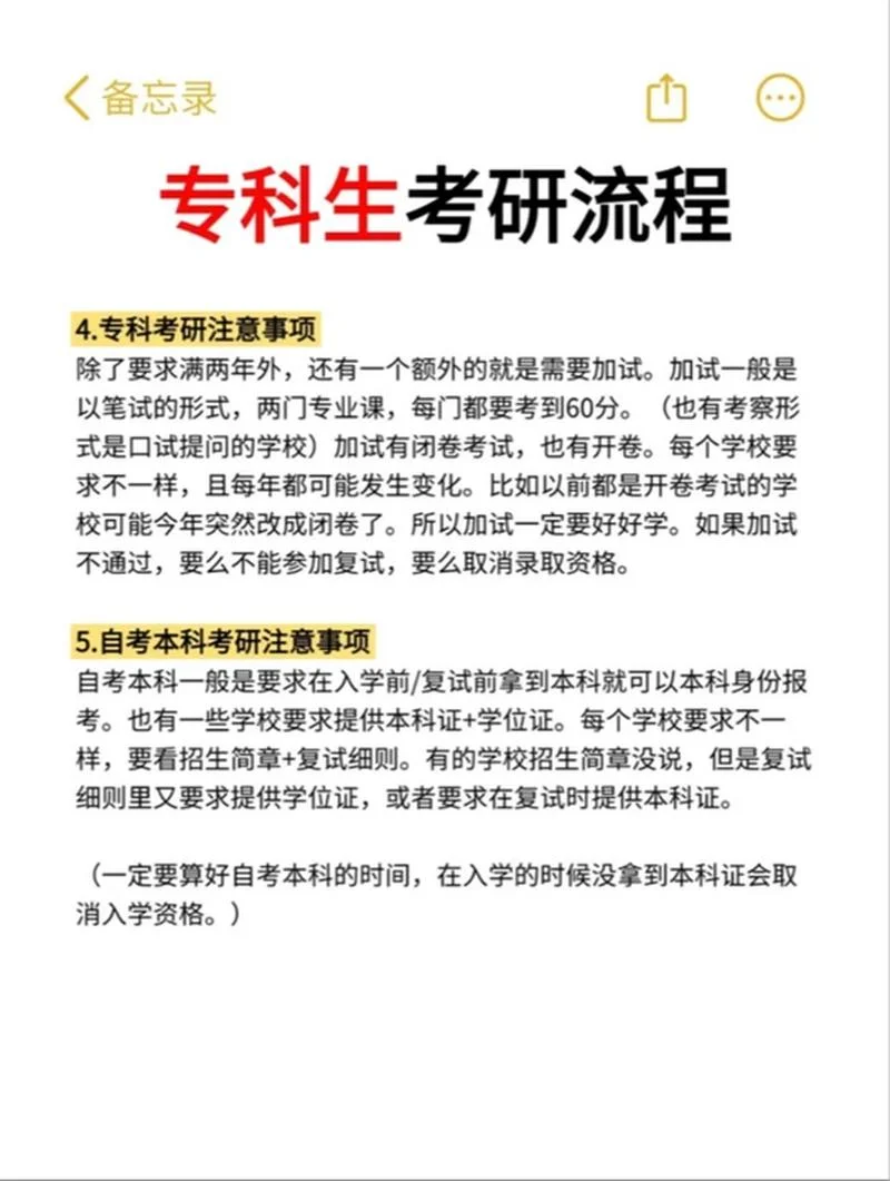专科考研流程-专科生考研全流程