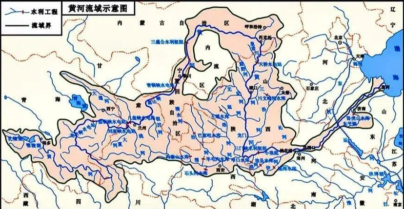 黄河历史走向图-黄河历史演变图