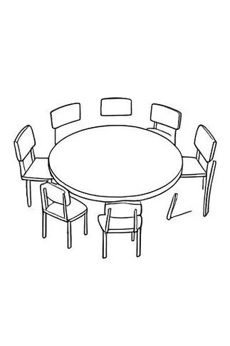 石桌石凳简笔画_2