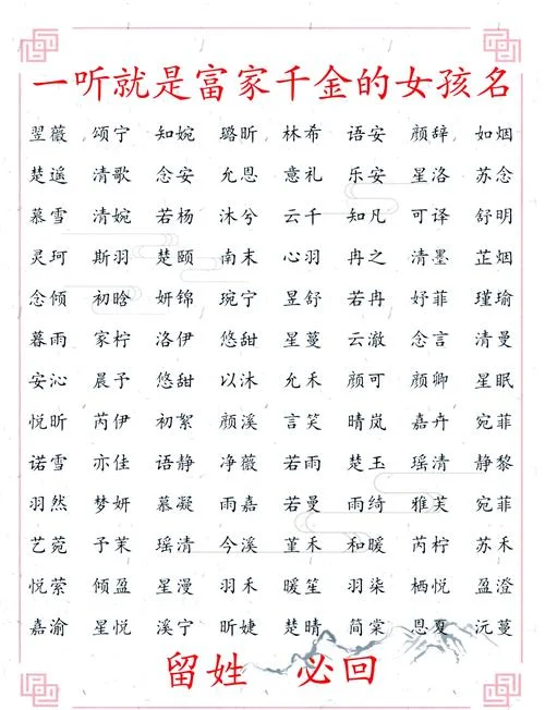 冯姓女孩起名大全_1