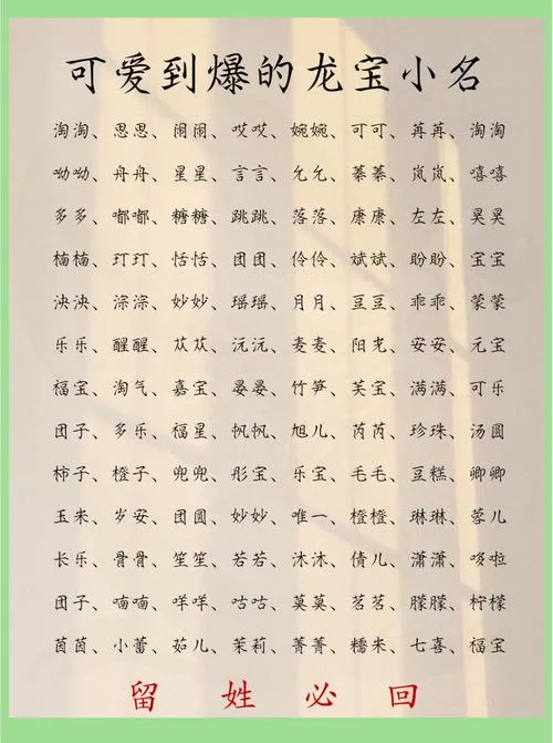 小宝宝起名小名-宝宝小名精选