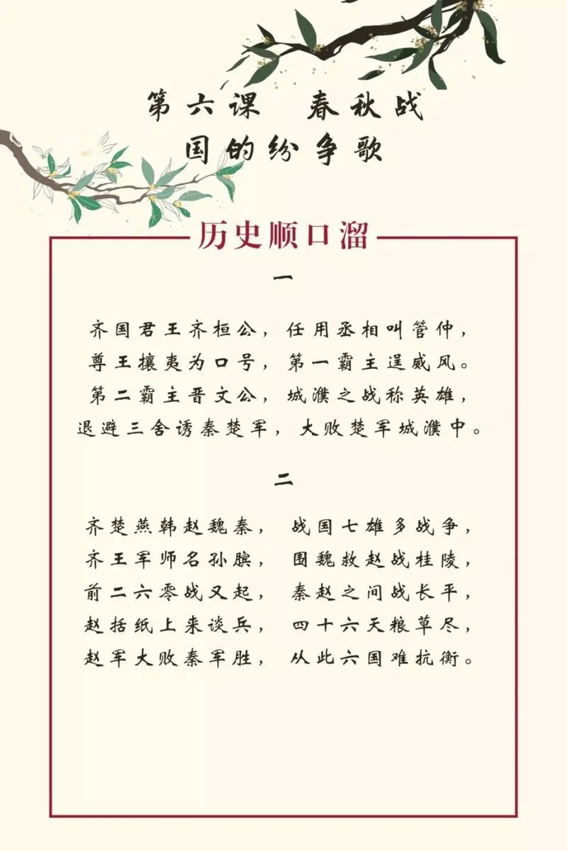 历史顺口溜完整版-历史顺口溜大全