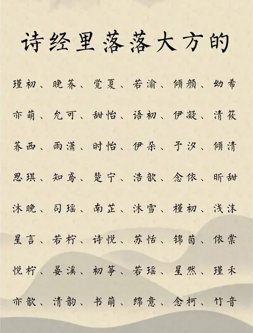 出自诗经名字_2
