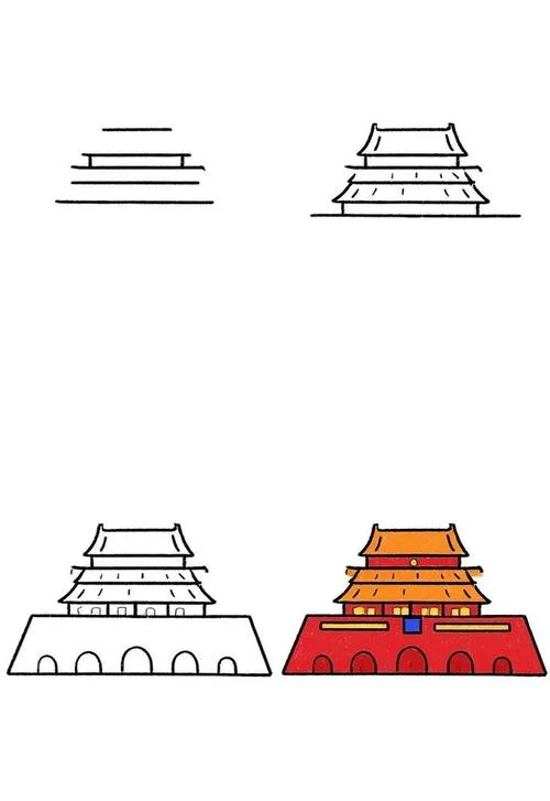 北京风景名胜简笔画_1