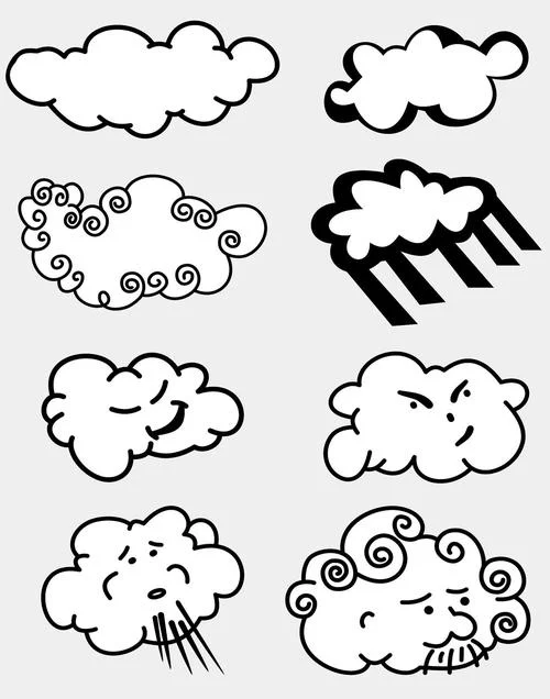 天空中的云朵简笔画_2