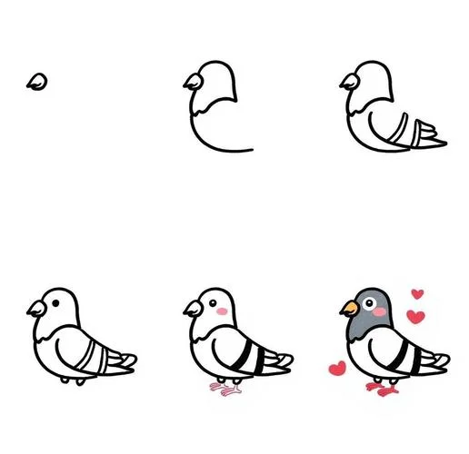 鸽子简笔画大全_1