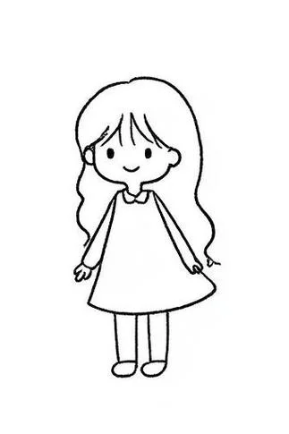 小女孩简笔画整个身子-