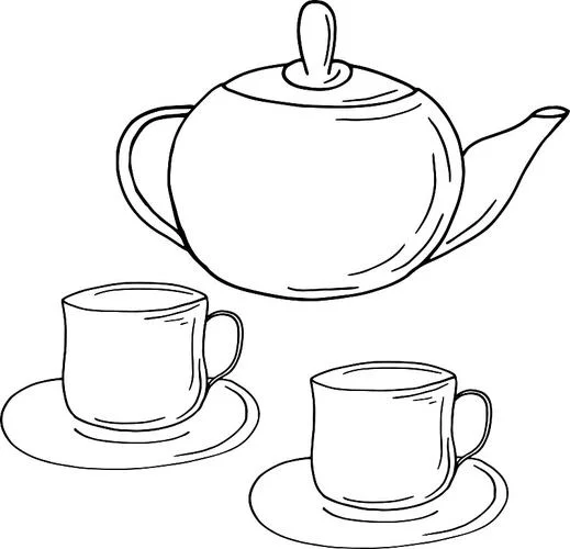 茶杯与茶壶简笔画_1