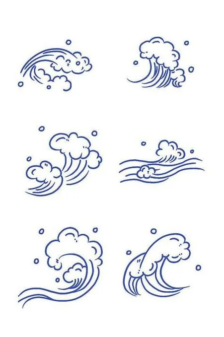 海浪图片简笔画图案_2