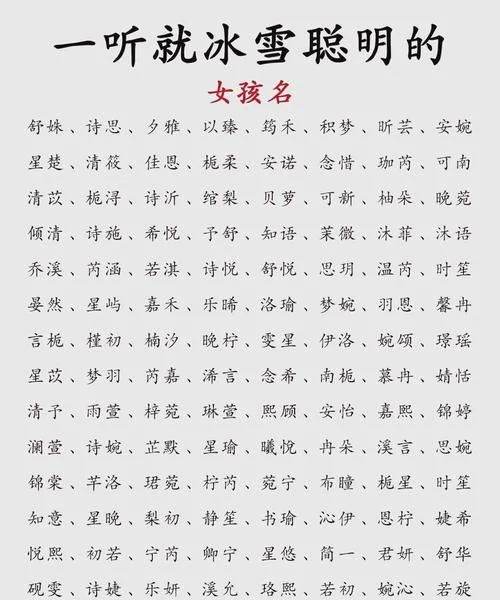 女孩起名大全诗意-女孩诗意起名百例