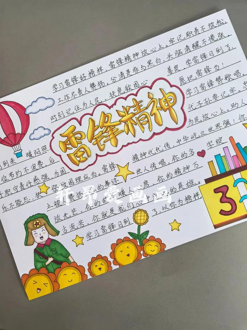 简单的学习雷锋精神手抄报_1