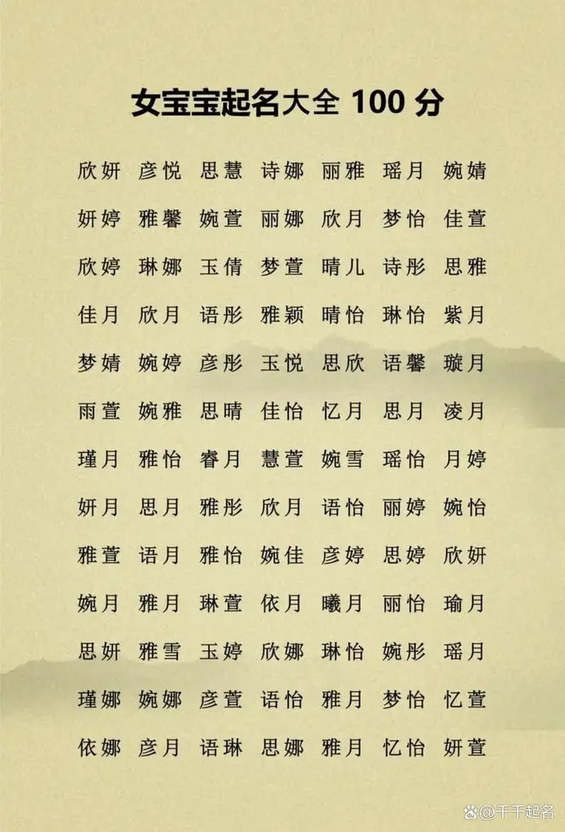 女宝起名大全_2