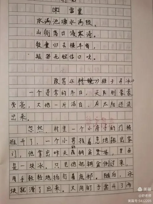 稚子冰扩写500字优秀作文-稚子冰扩写 500 字