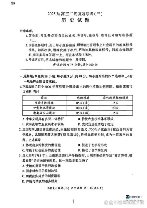 历史必刷题-历史真题必刷