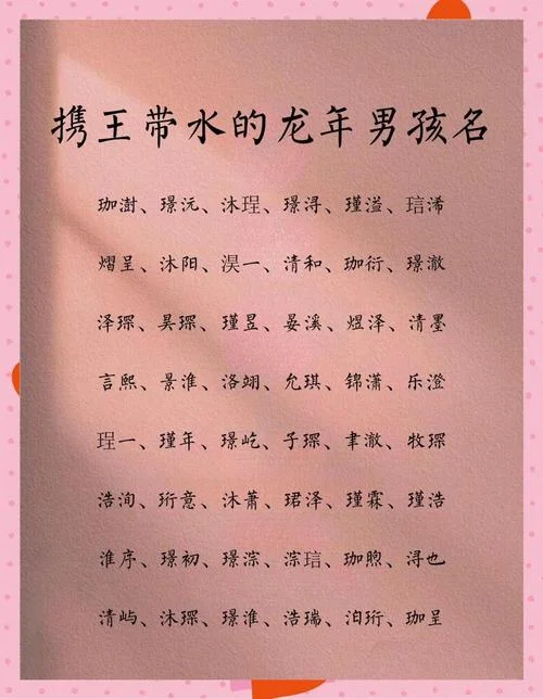 王姓龙宝宝起名大全集_2