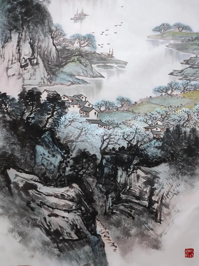 怎么画山水画而有诗_2