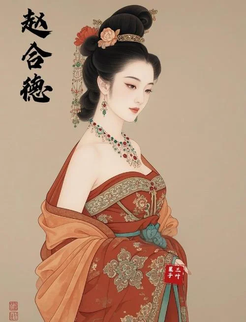 董鄂妃历史画像-清代董鄂妃画像