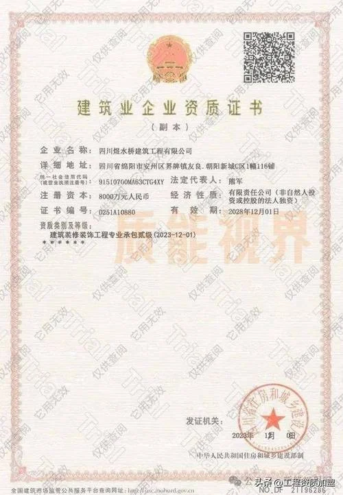 企业资质证书模板-企业资质模板