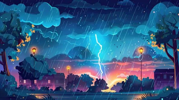 梦到打雷下雨闪电_2