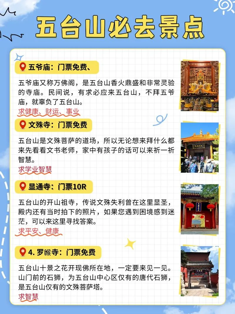 五台山旅游景点简介-五台山景点概览