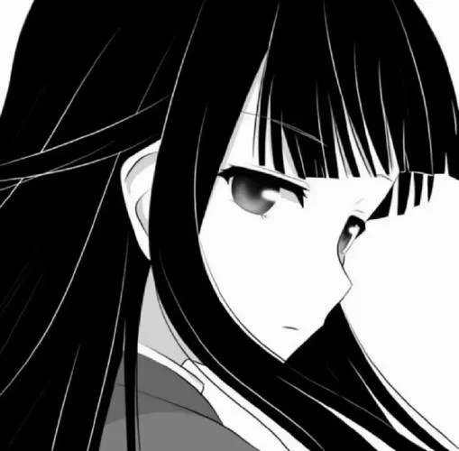 qq头像女黑白_1