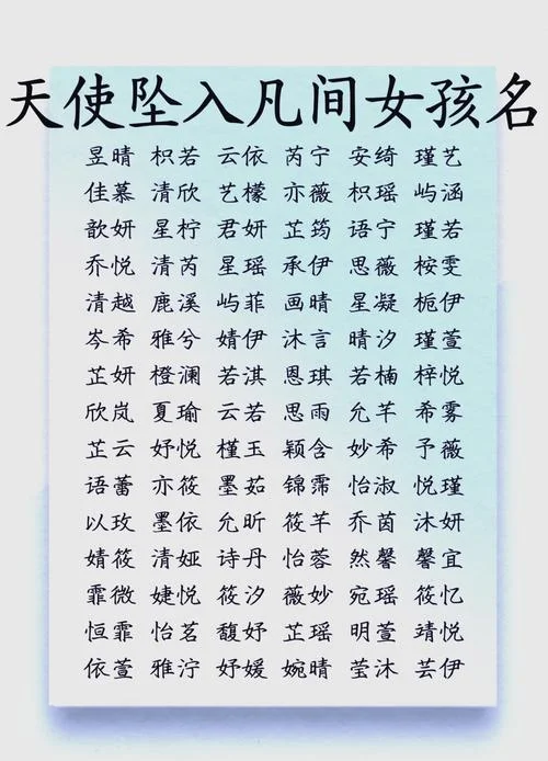 女孩起名常用1000字水_1