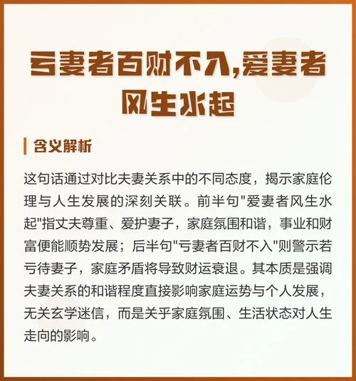 亏妻者百财不入的出处-“亏妻百财不入”出处