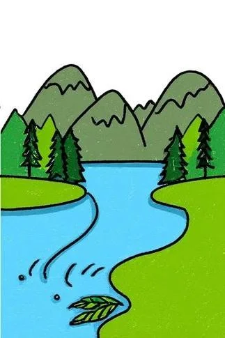 小湖泊的简笔画_1