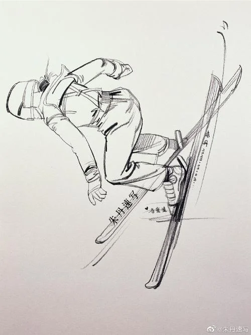 谷爱凌运动员简笔画_1