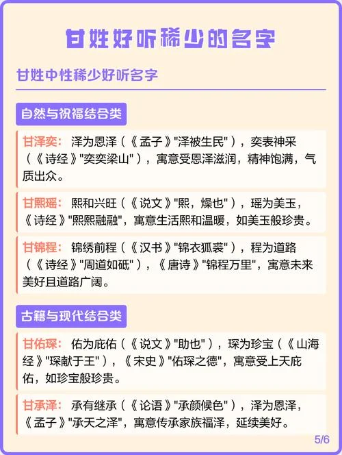 甘姓氏宝宝起名字女孩-甘姓女孩起名