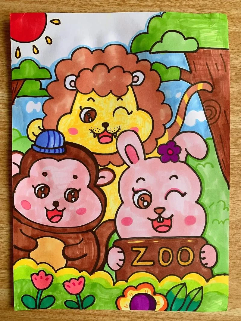 小学生美术作品简笔画_1