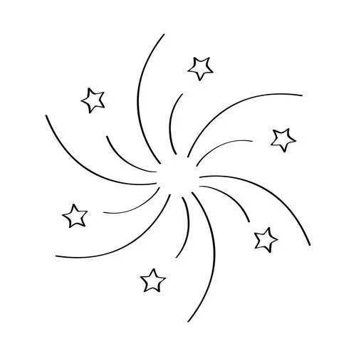 烟花简笔画简单又漂亮_2