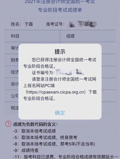 历年cpa考试成绩查询_2